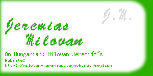 jeremias milovan business card